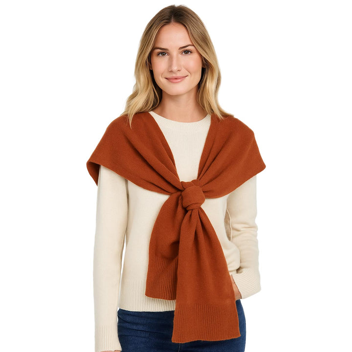 Soft Layering Women's Versatile 100% Cashmere Shawl with Sleeve