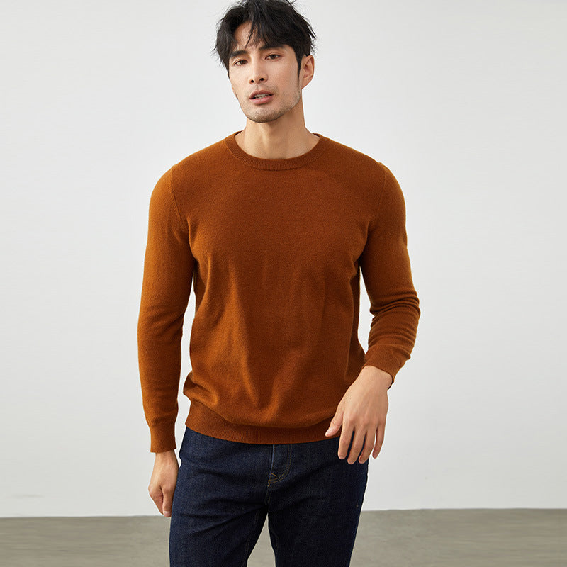 Men's Classic Crew Neck 100% Cashmere Pullover Sweater