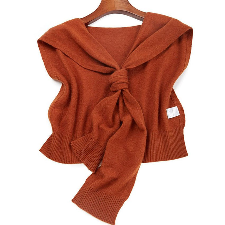 Soft Simple Style Women Elegant 100% Cashmere Shawl with Sleeves