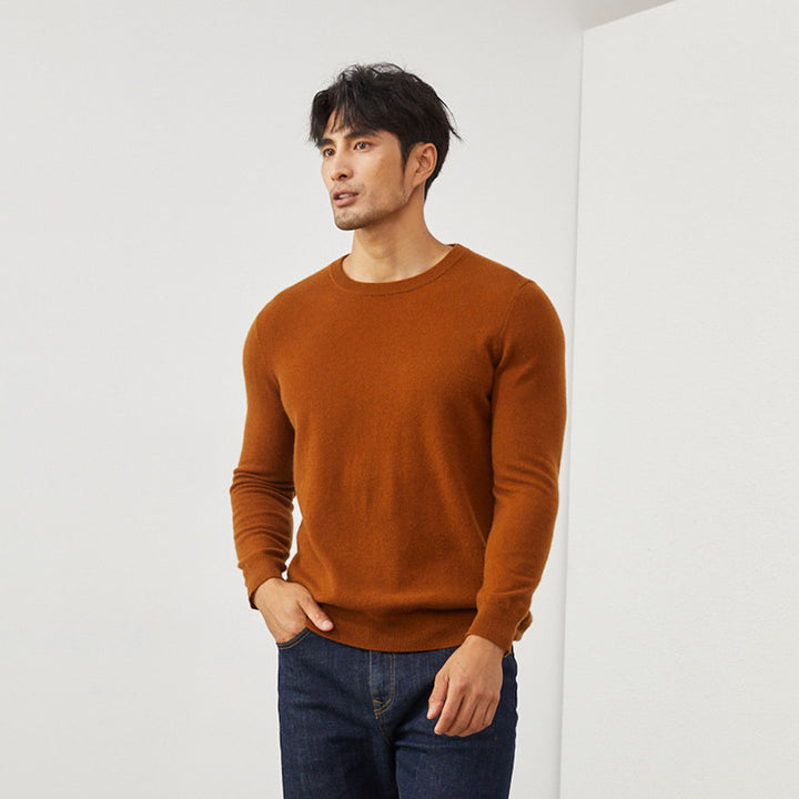 Men's Classic Crew Neck 100% Cashmere Pullover Sweater