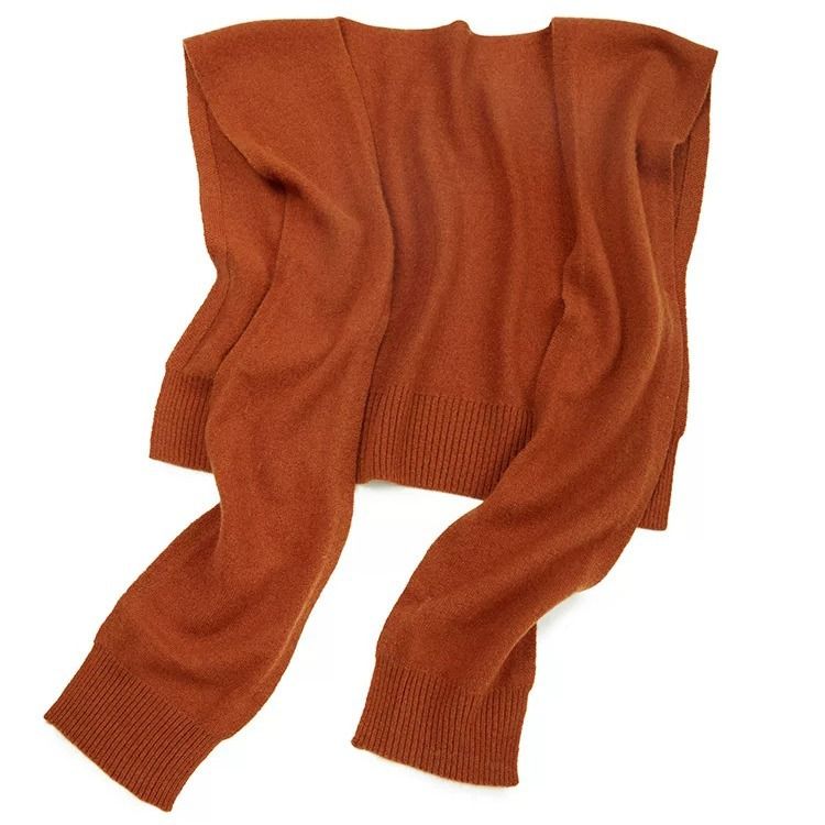 Soft Simple Style Women Elegant 100% Cashmere Shawl with Sleeves