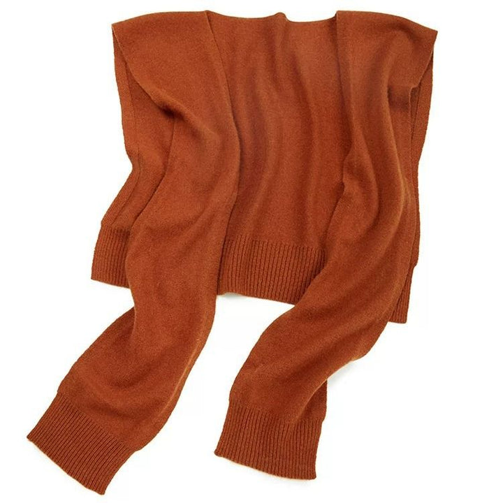 Soft Simple Style Women Elegant 100% Cashmere Shawl with Sleeves