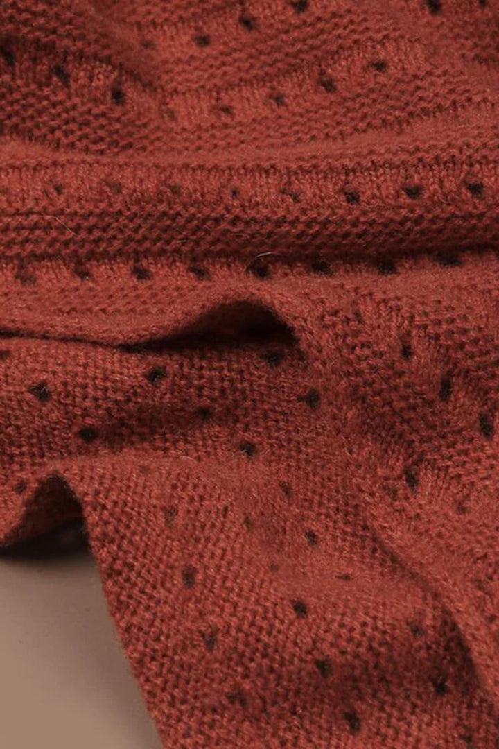 100% Pure Cashmere Pom-Pom Long Triangle Scarf Wrap