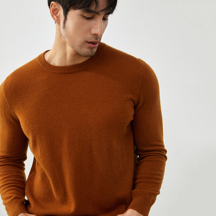 Men's Classic Crew Neck 100% Cashmere Pullover Sweater