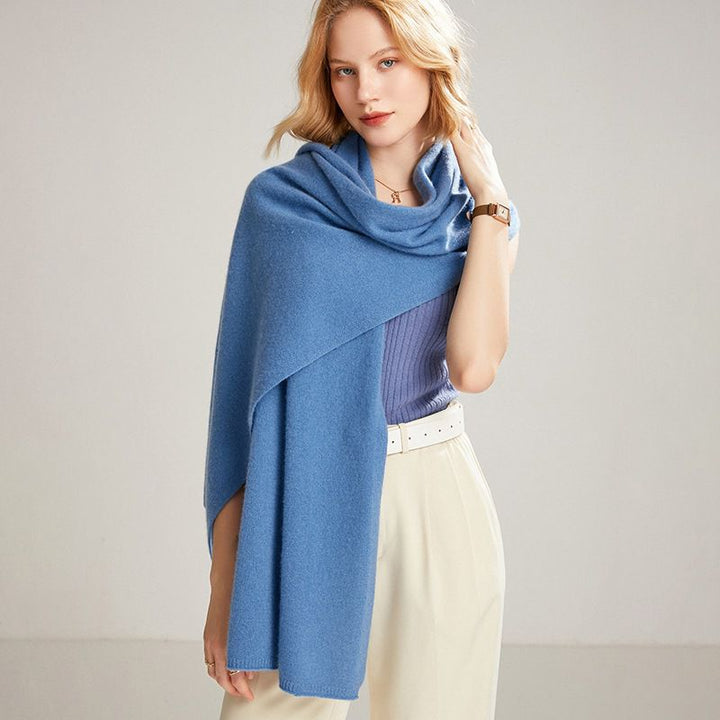 Thickened Solid Color 100% Cashmere Long Scarf