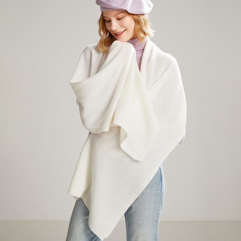 Thickened Solid Color 100% Cashmere Long Scarf