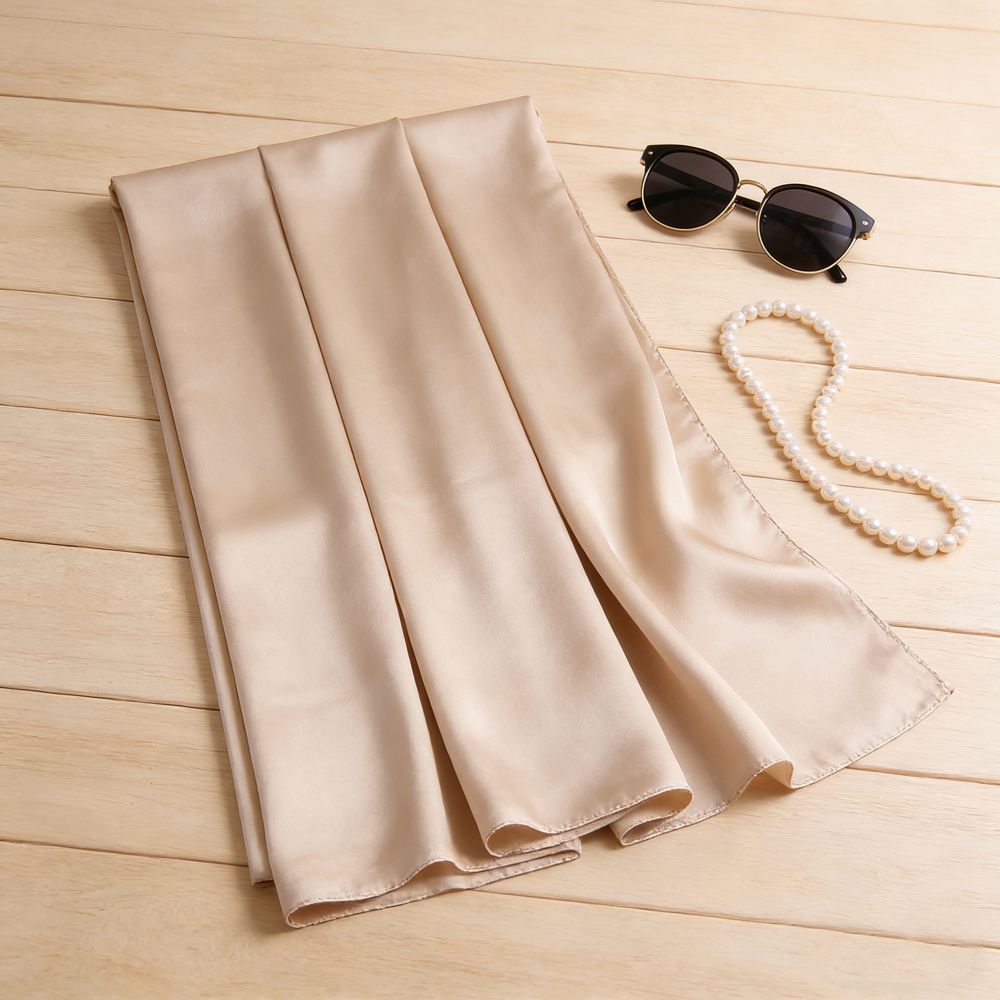 69" x 21" Classic Solid Color 100% Mulberry Silk Long Scarf for Women