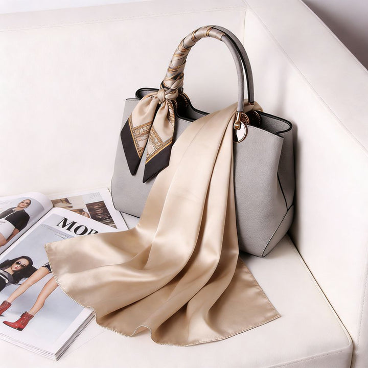 69" x 21" Classic Solid Color 100% Mulberry Silk Long Scarf for Women