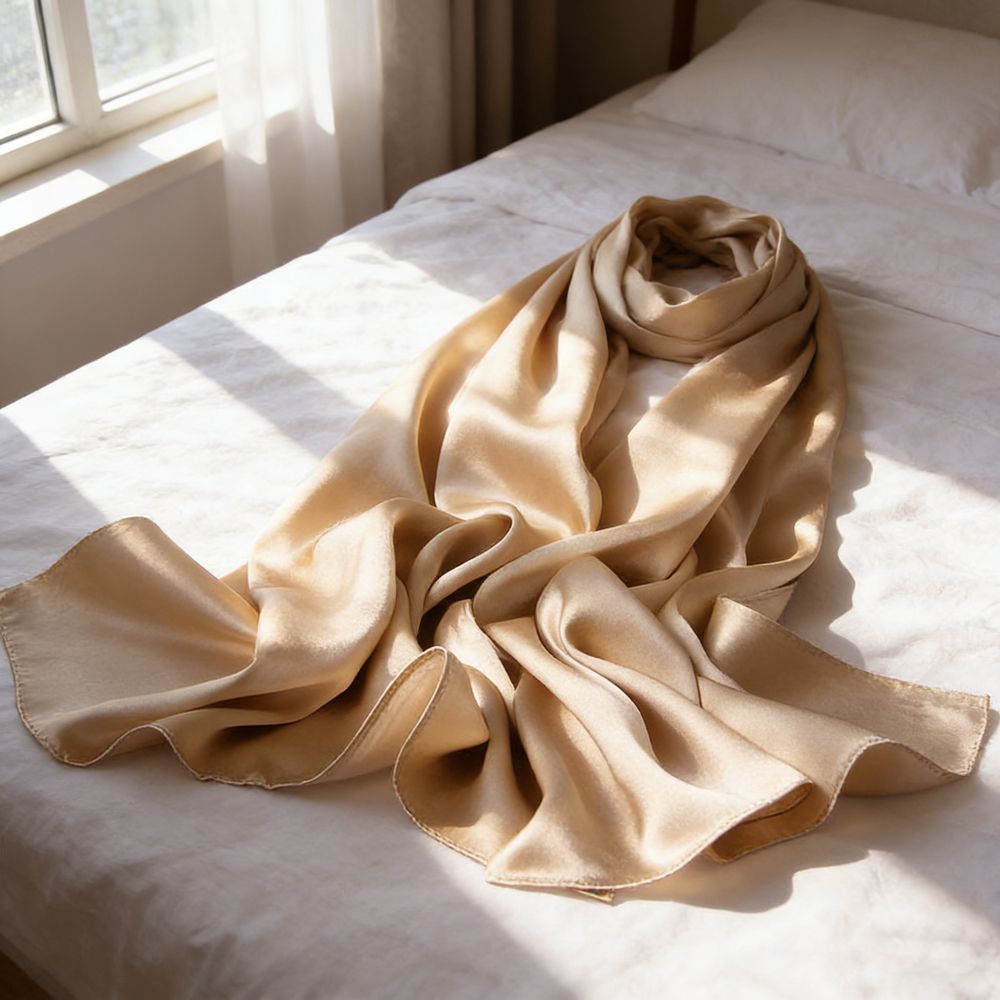 69" x 21" Classic Solid Color 100% Mulberry Silk Long Scarf for Women