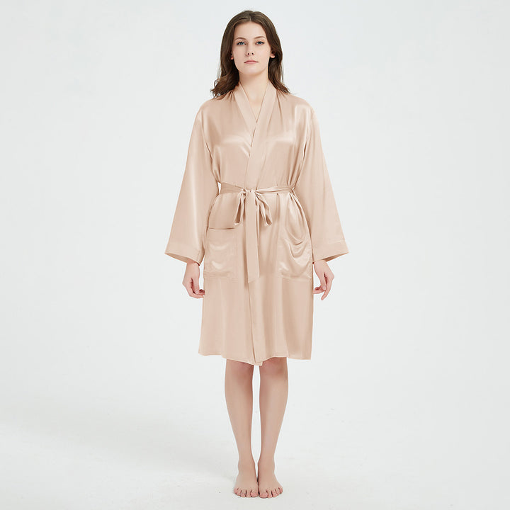 Double-Sided Silky Luxury Mulberry Silk Robe for Women LSP020