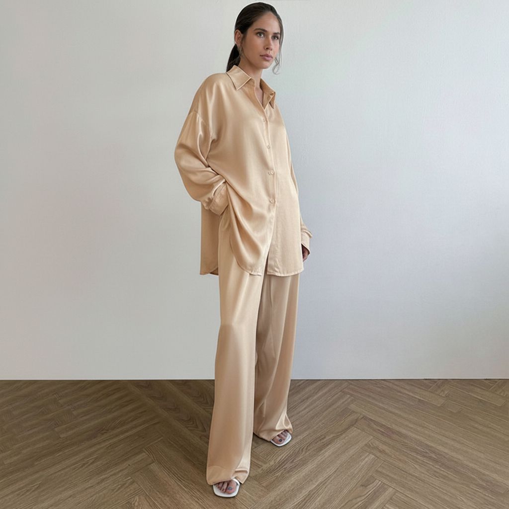 22 Momme Oversized Mulberry Silk Pajama Set for Women