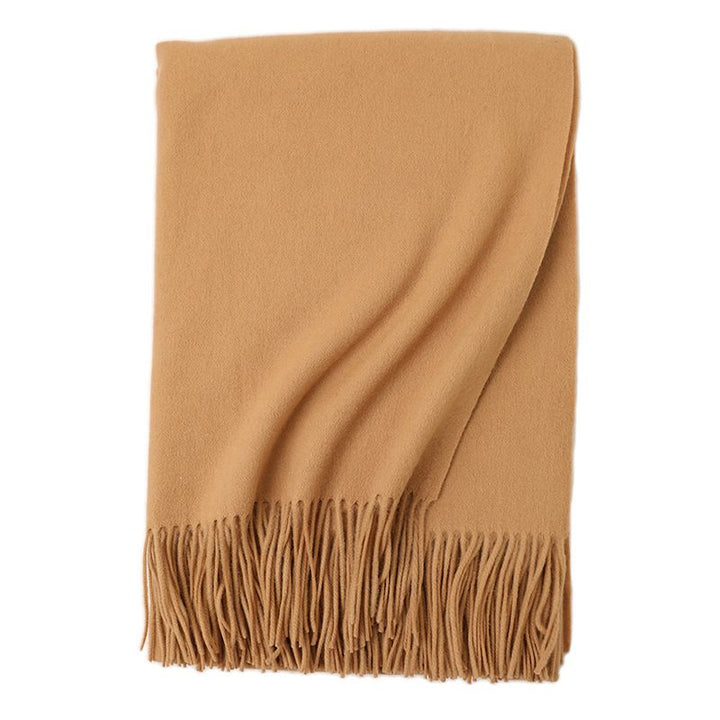 Oversized Soft Fringed 100% Cashmere Shawl Blanket Wrap for Travel