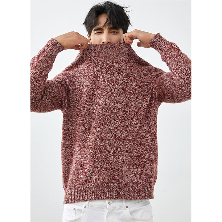 Men's Luxury Marled Crewneck 100% Cashmere Sweater