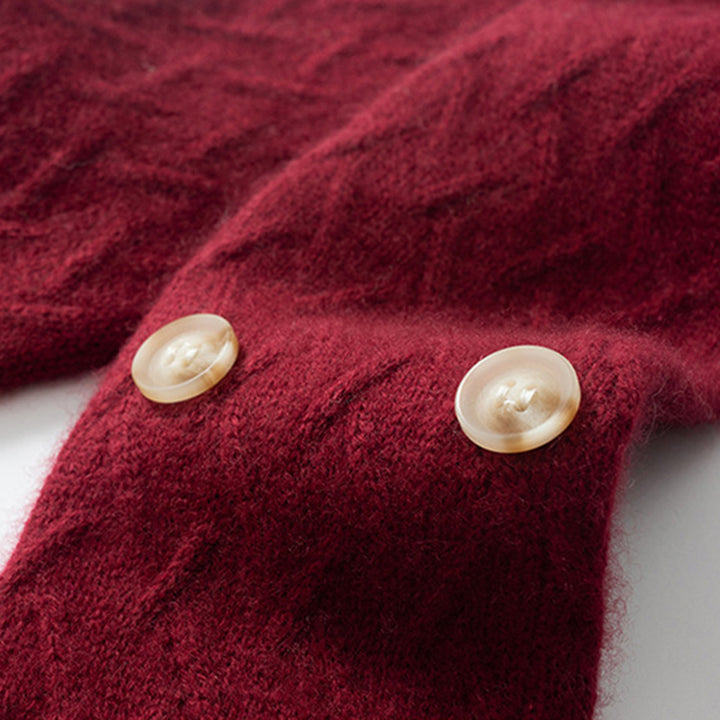 Cozy Pure Cashmere Chunky Knit Buttoned Scarf