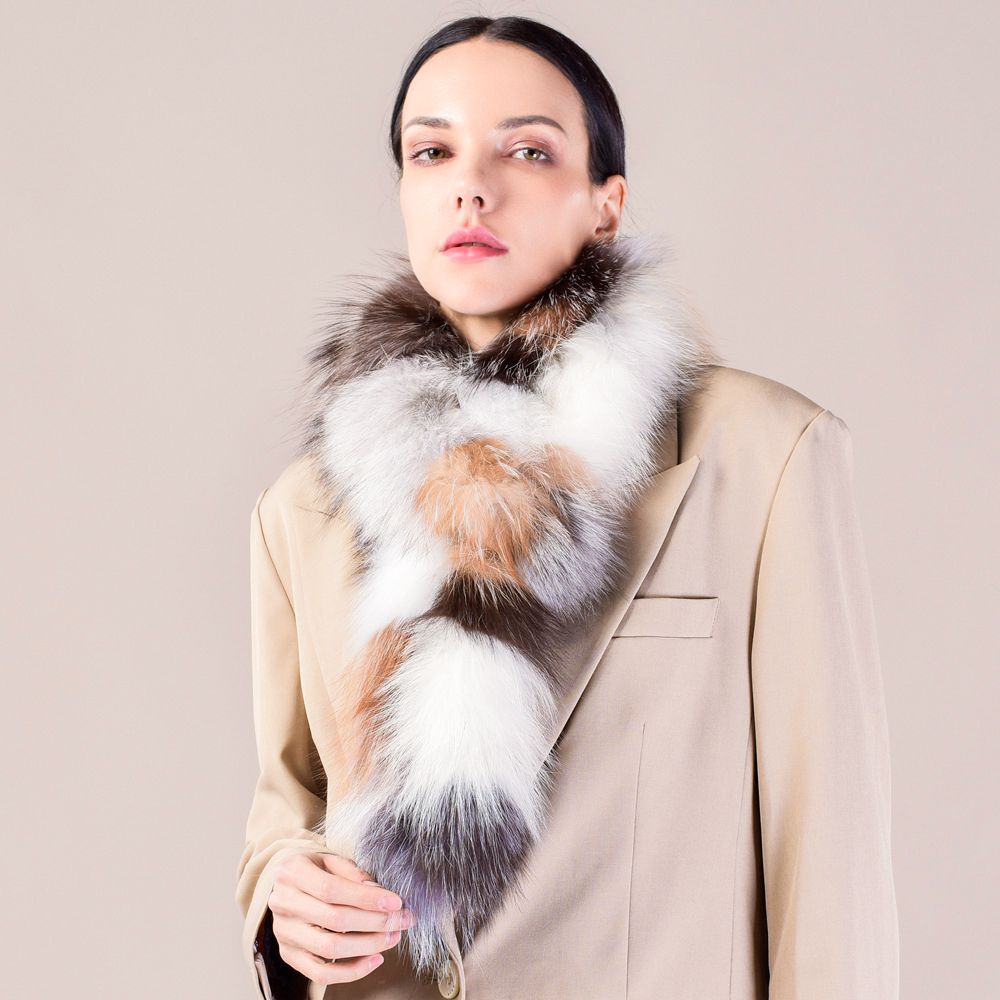 Genuine Fox Fur Scarf Luxe Fluffy Winter Neck Wrap