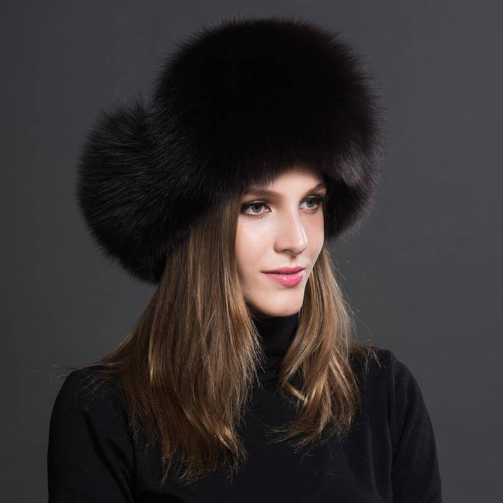 Real Fox Fur Trapper Hats for Women Winter Outdoor Cold Weather Fluffy Fuzzy Furry Genuine Fur Hats