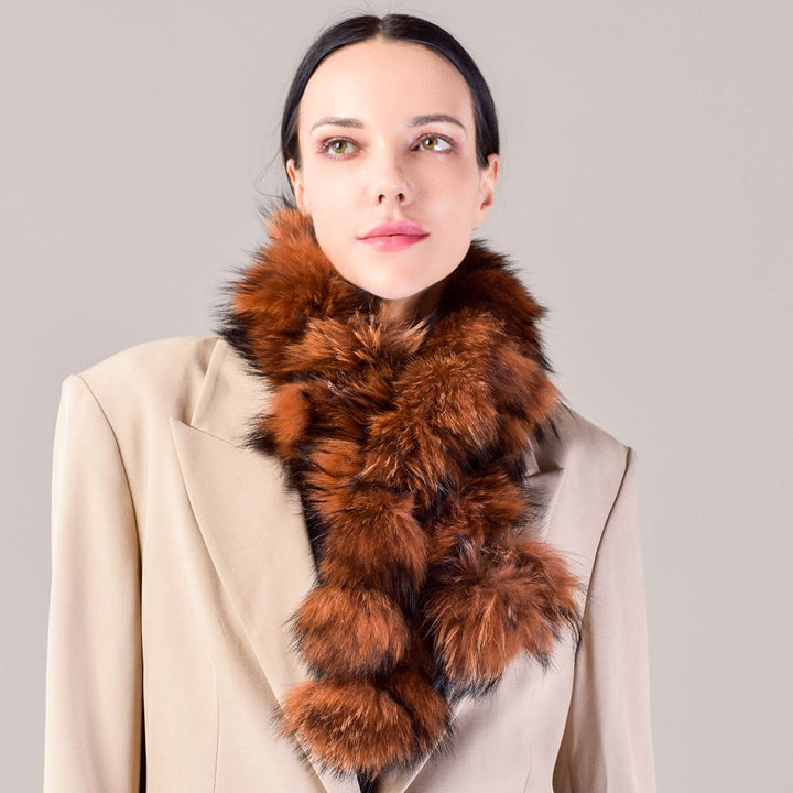 Fluffy Genuine Fox Fur Scarf Women Fashion Winter Warm Neck Wrap