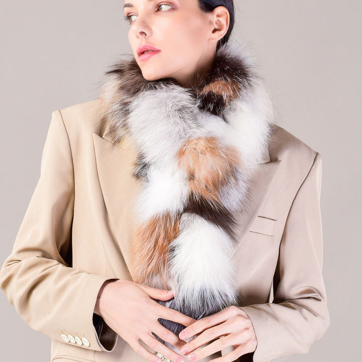 Genuine Fox Fur Scarf Luxe Fluffy Winter Neck Wrap