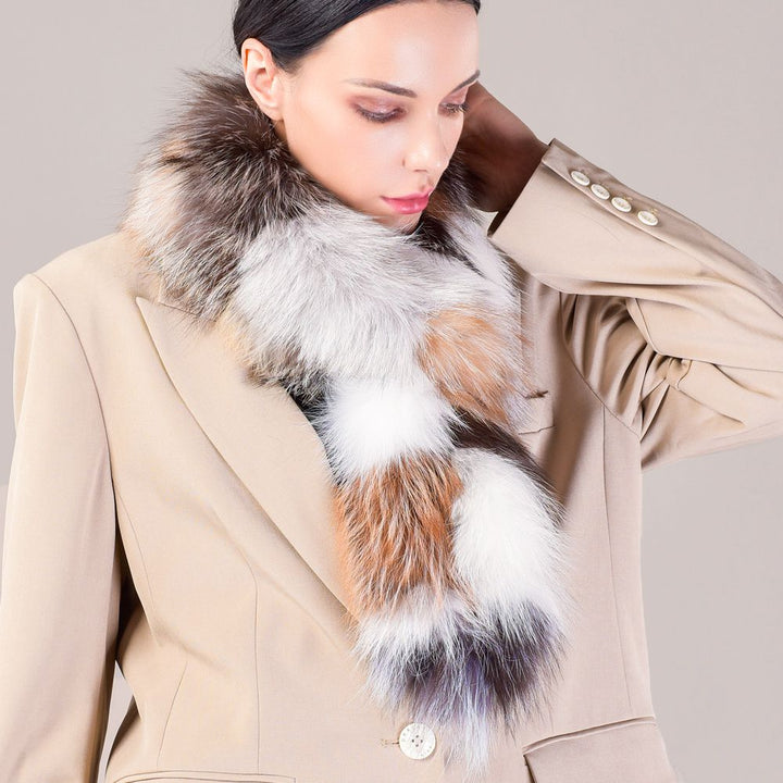 Genuine Fox Fur Scarf Luxe Fluffy Winter Neck Wrap