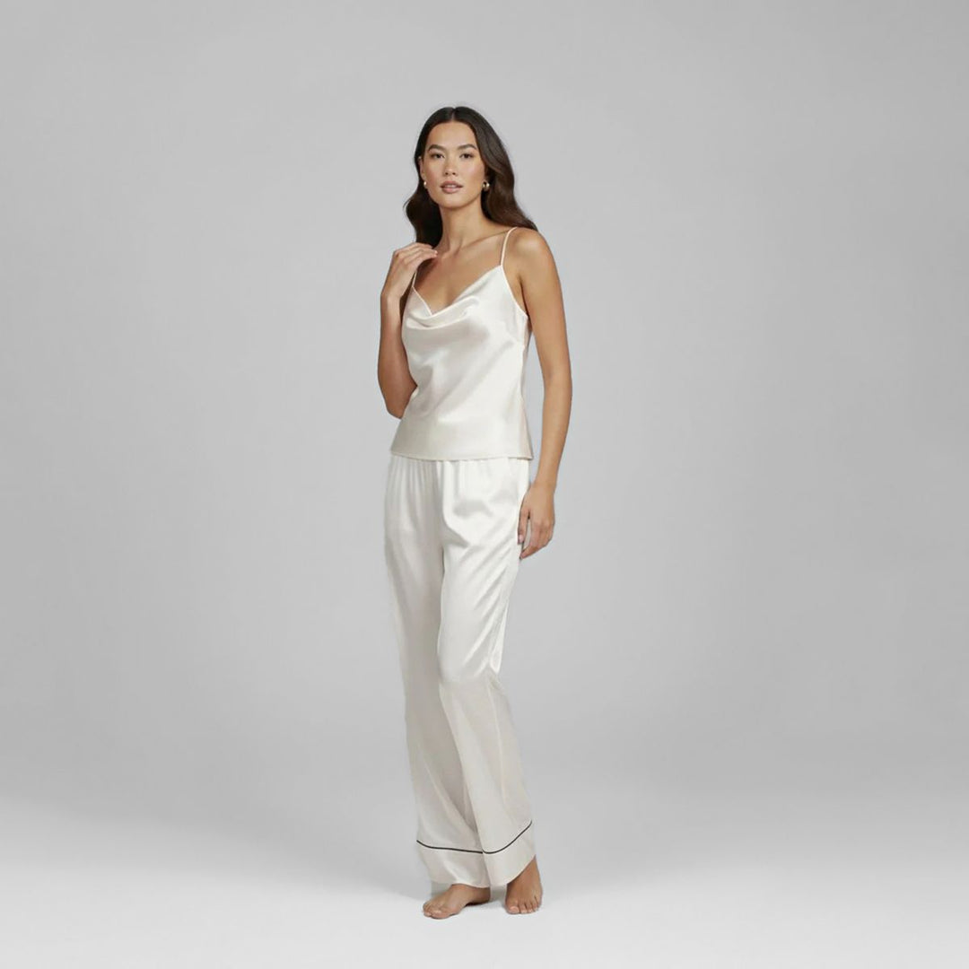 22 Momme Luxurious Silk Cowl-Neck Camisole Pajama Set for Women