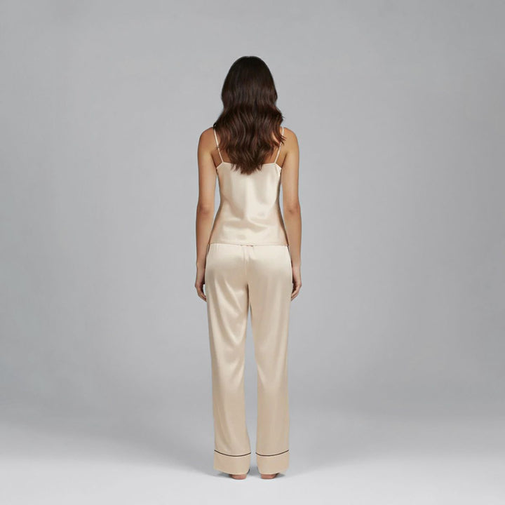 22 Momme Luxurious Silk Cowl-Neck Camisole Pajama Set for Women