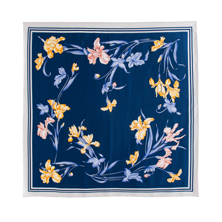 35" x 35" Floral Printed Large Silk Sqaure Scarf Women's Mulberry Silk Head Wrap