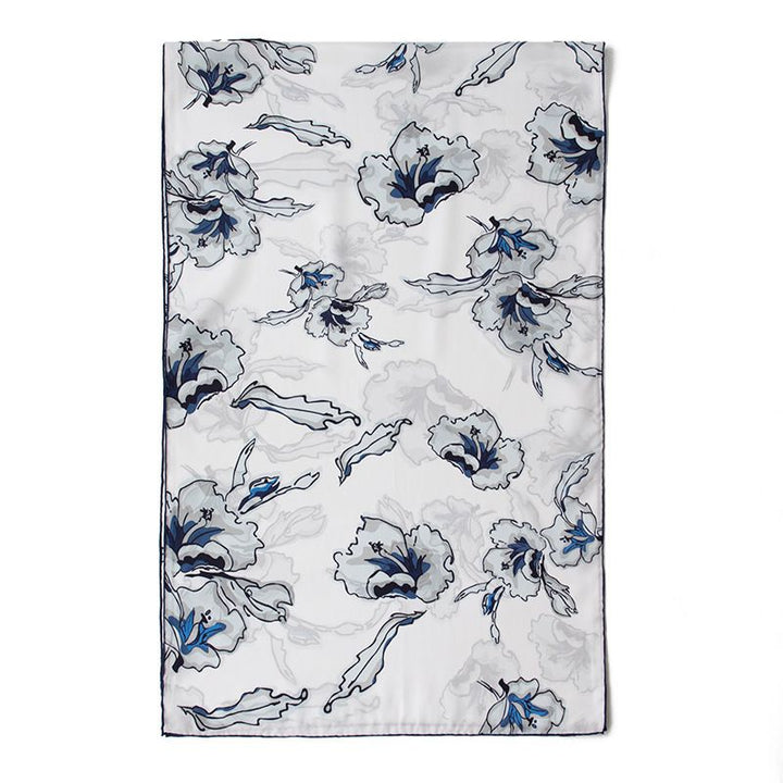 69" x 21" Womens Long Floral Printed Mulberry Silk Scarf Lightweight Luxury Wrap Neck Shawl