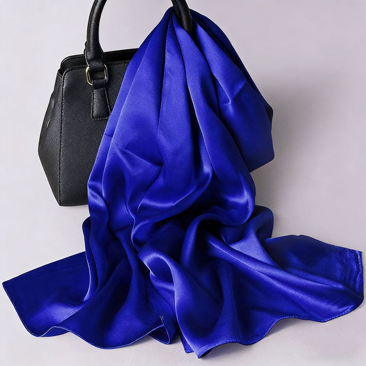 69" x 21" Classic Solid Color 100% Mulberry Silk Long Scarf for Women