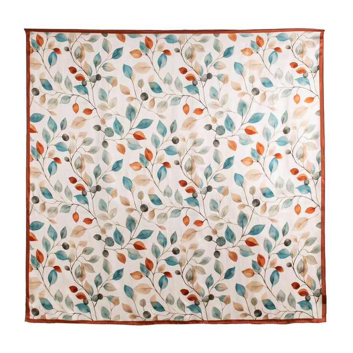 41" x 41" Classic Bloom Floral Paisley Butterfly Vintage Printed 100% Mulberry Silk Charmeuse Square Scarf