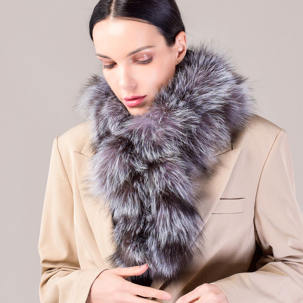 Genuine Fox Fur Scarf Luxe Fluffy Winter Neck Wrap