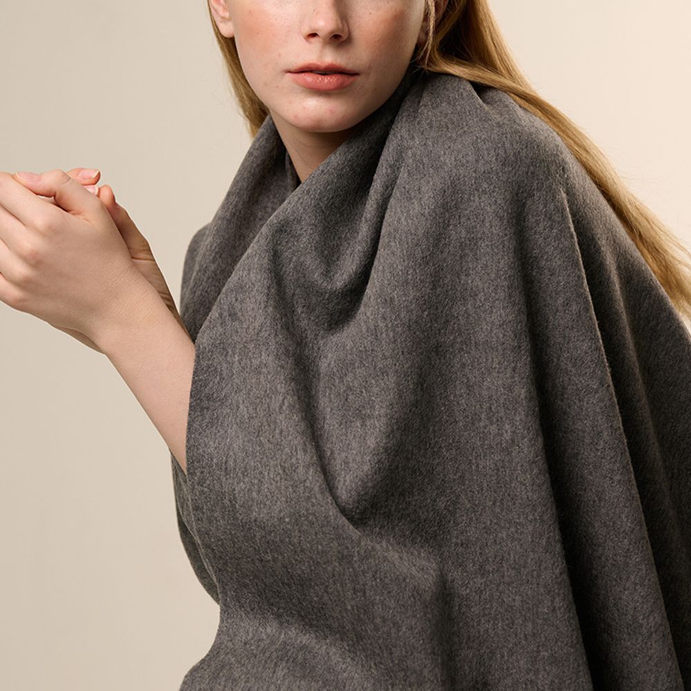 Oversized Soft Fringed 100% Cashmere Shawl Blanket Wrap for Travel