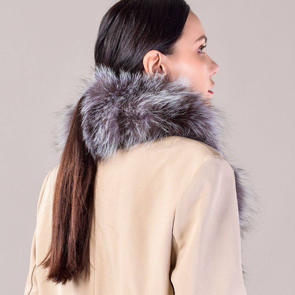 Genuine Fox Fur Scarf Luxe Fluffy Winter Neck Wrap