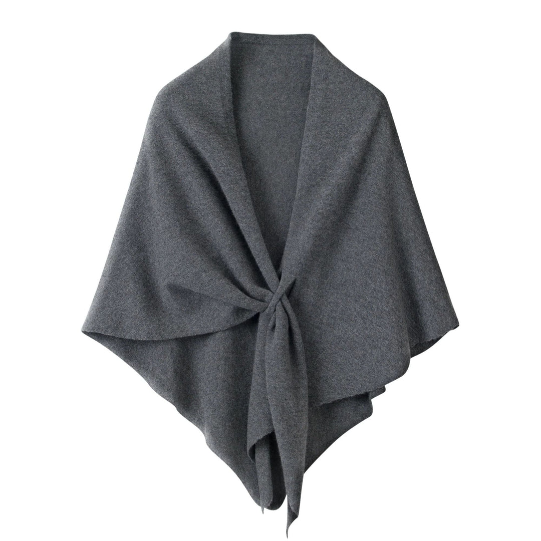 100% Pure Cashmere Shawl Wrap for Women Soft Lightweight Knit Cape Poncho with Front Tie Elegant Warm Shoulder Wrap for Fall Winter