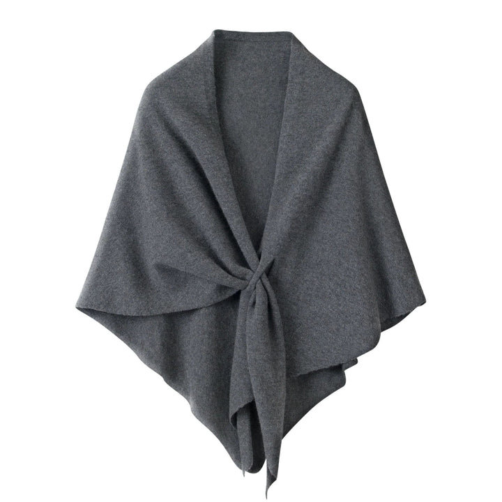 100% Pure Cashmere Shawl Wrap for Women Soft Lightweight Knit Cape Poncho with Front Tie Elegant Warm Shoulder Wrap for Fall Winter