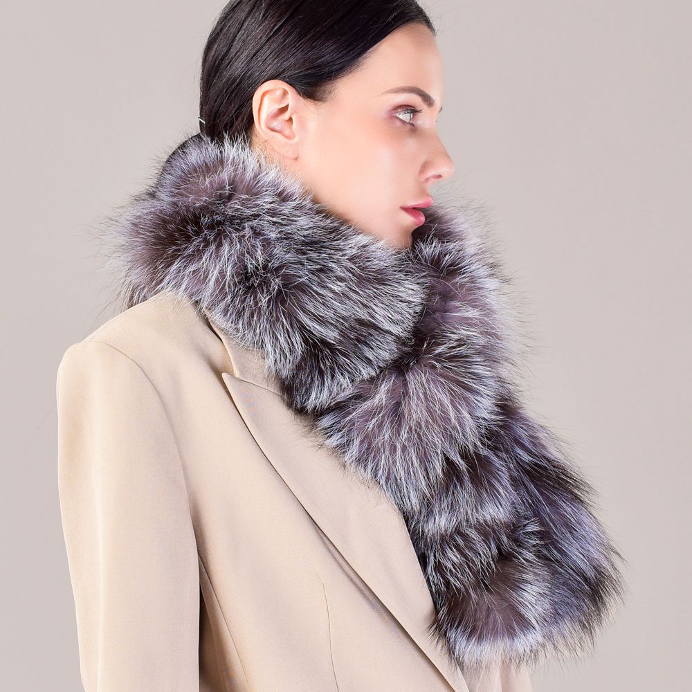 Genuine Fox Fur Scarf Luxe Fluffy Winter Neck Wrap