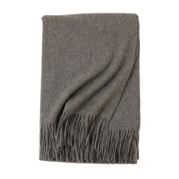 Oversized Soft Fringed 100% Cashmere Shawl Blanket Wrap for Travel