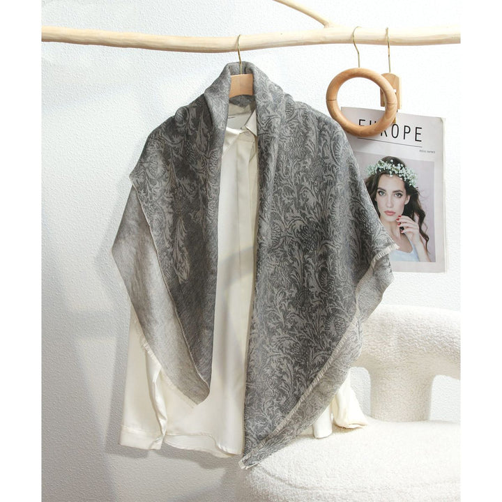 Women Summer Elgant Jacquard Lightweight Cashmere Square Shawl