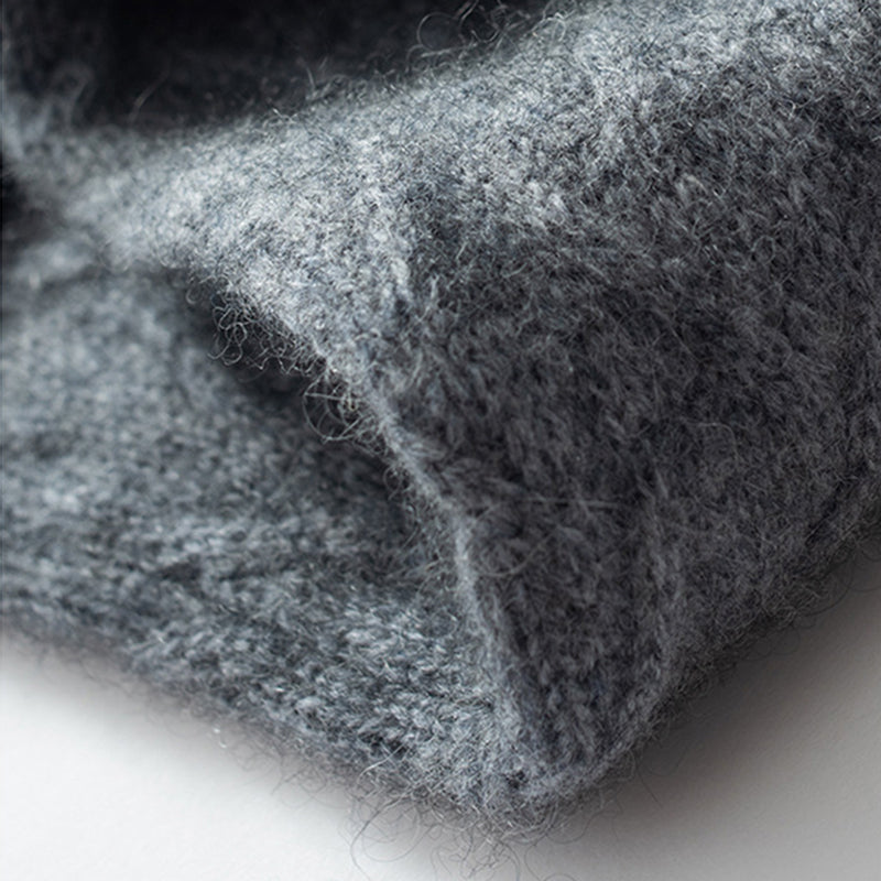 Cozy Pure Cashmere Chunky Knit Buttoned Scarf
