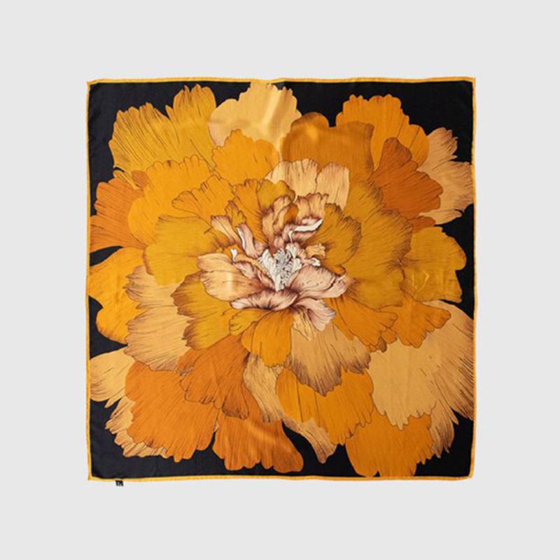 41" x 41" Classic Bloom Floral Paisley Butterfly Vintage Printed 100% Mulberry Silk Charmeuse Square Scarf