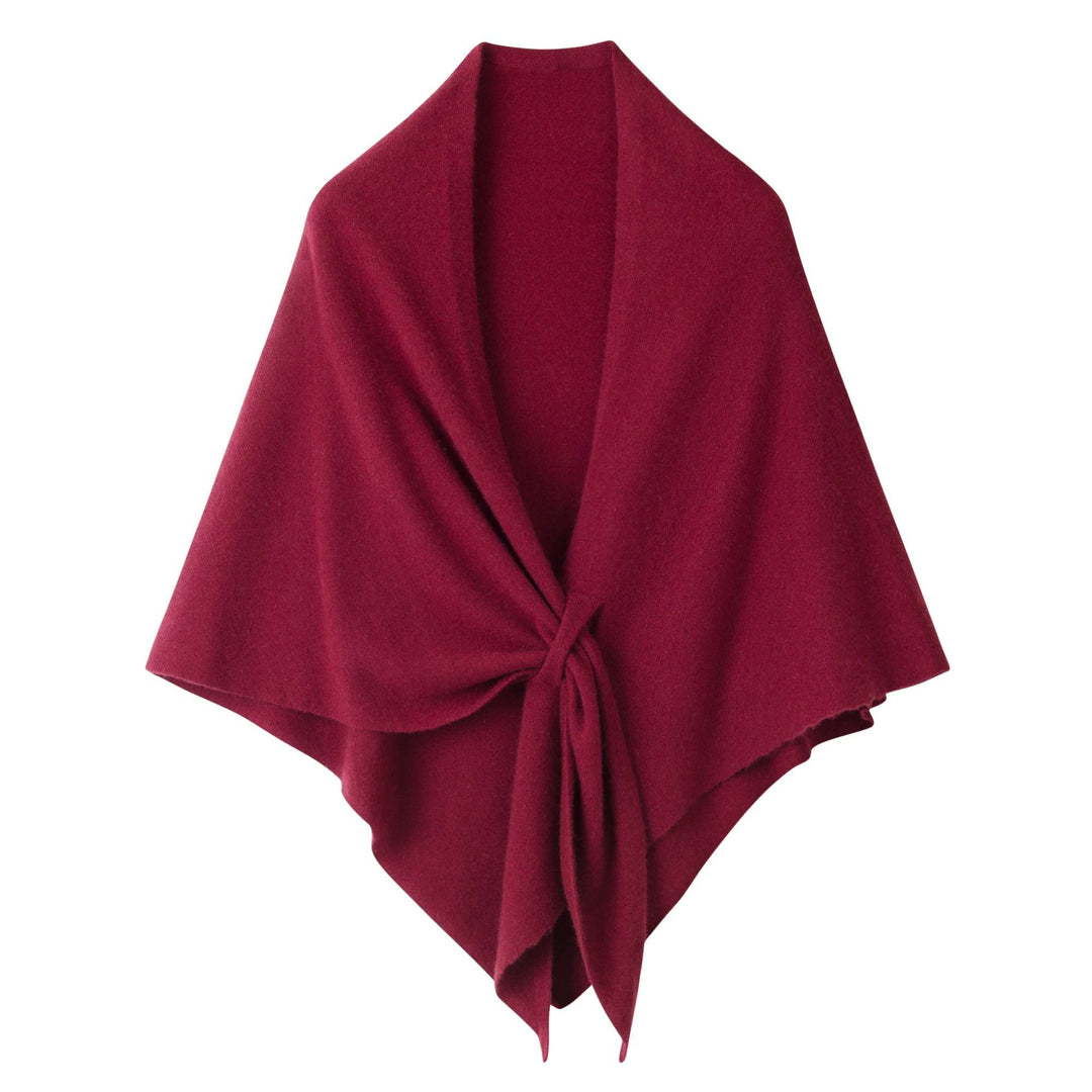 100% Pure Cashmere Shawl Wrap for Women Soft Lightweight Knit Cape Poncho with Front Tie Elegant Warm Shoulder Wrap for Fall Winter