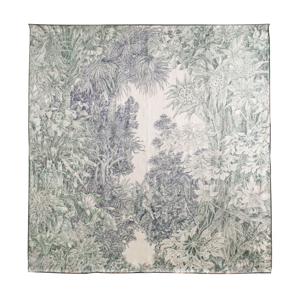 41" x 41" Classic Bloom Floral Paisley Butterfly Vintage Printed 100% Mulberry Silk Charmeuse Square Scarf