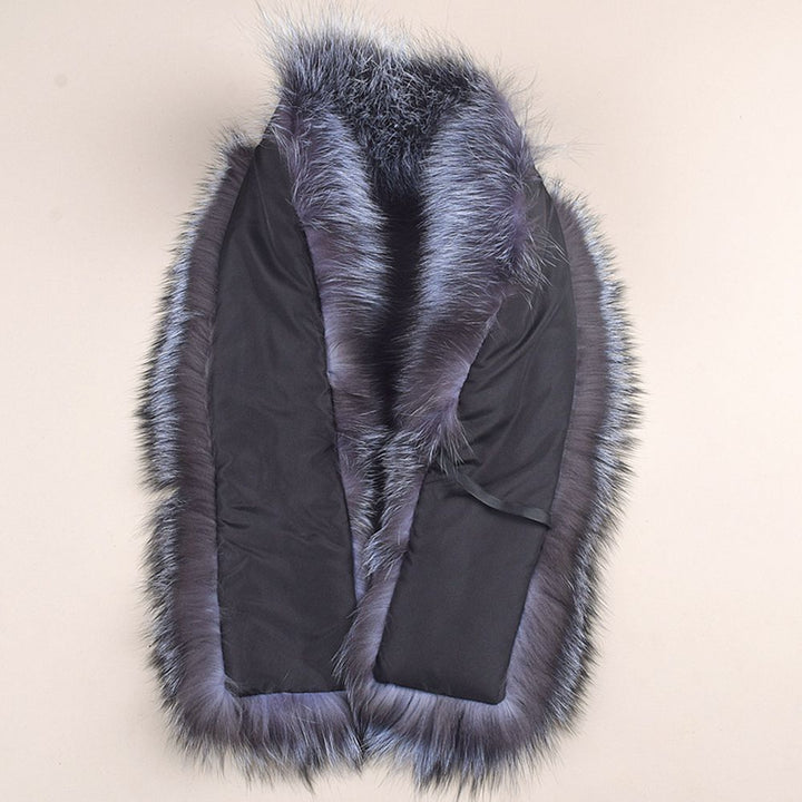 Women's Large Size Real Fox Fur Scarf Winter Luxury Warm Fur Collar