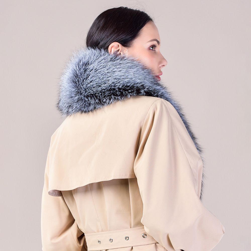 Women's Large Size Real Fox Fur Scarf Winter Luxury Warm Fur Collar