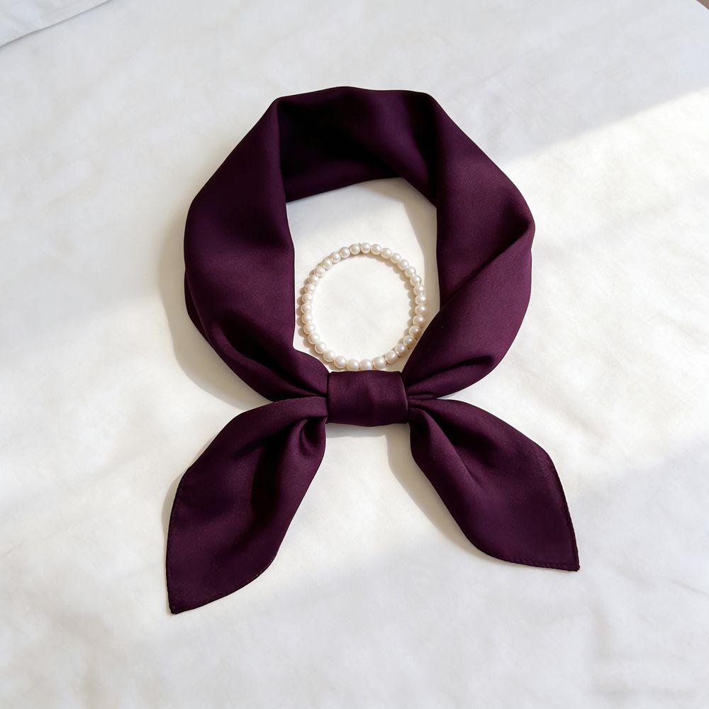 12"-35" Classic Solid Color 100% Mulberry Silk Square Scarves