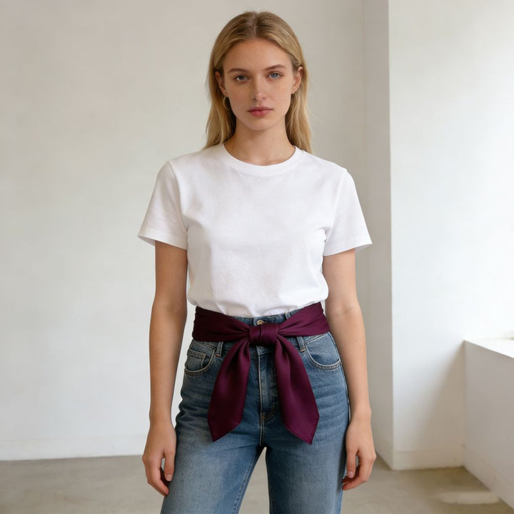 12"-35" Classic Solid Color 100% Mulberry Silk Square Scarves