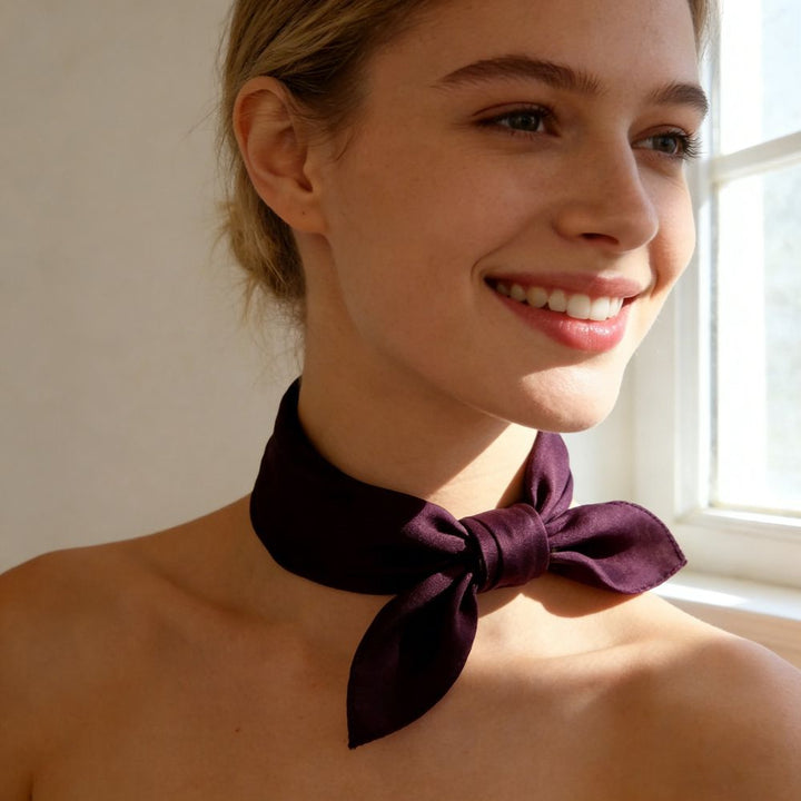 12"-35" Classic Solid Color 100% Mulberry Silk Square Scarves