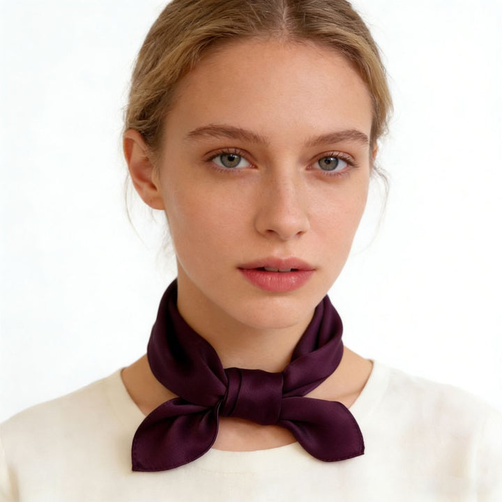 12"-35" Classic Solid Color 100% Mulberry Silk Square Scarves