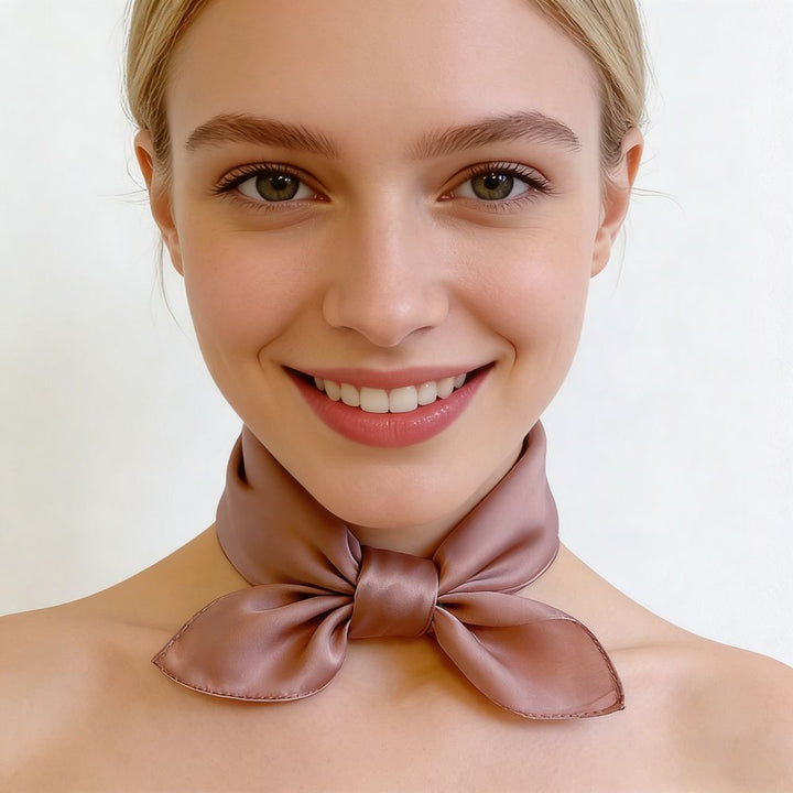 12"-35" Classic Solid Color 100% Mulberry Silk Square Scarves