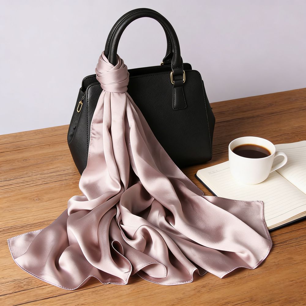 69" x 21" Classic Solid Color 100% Mulberry Silk Long Scarf for Women