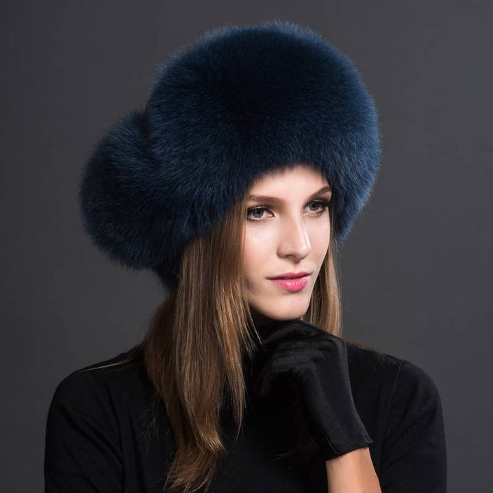 Real Fox Fur Trapper Hats for Women Winter Outdoor Cold Weather Fluffy Fuzzy Furry Genuine Fur Hats